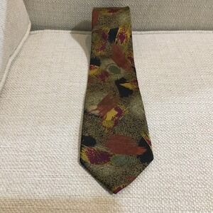 Pierre Balmain Silk Tie‎ Italian Abstract Brushstroke Pattern Men's Fashion Tie